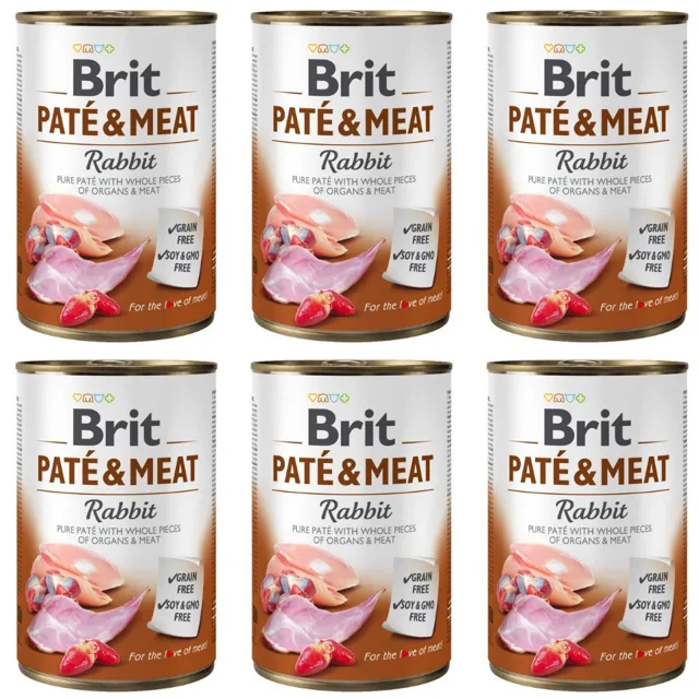 BRIT Pate&amp;Meat rabbit 6x400 g paštika s králíčím masem