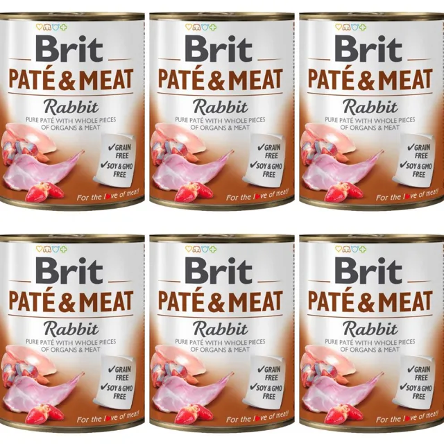 BRIT Pate&amp;Meat rabbit 6x800 g paštika s králíčím masem