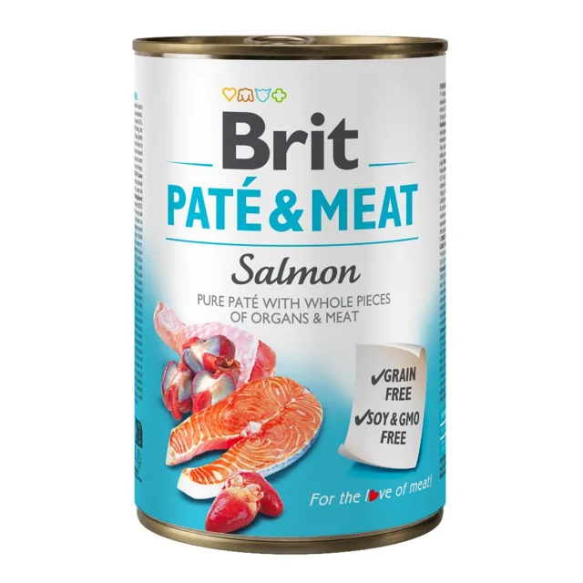 BRIT Pate&amp;Meat Salmon 400 g paštika s lososem