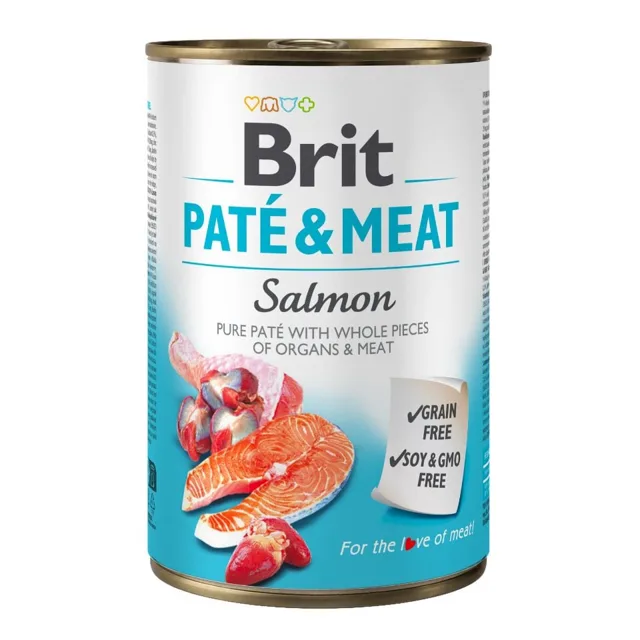 BRIT Pate&amp;Meat salmon 6x400 g paštika s lososem