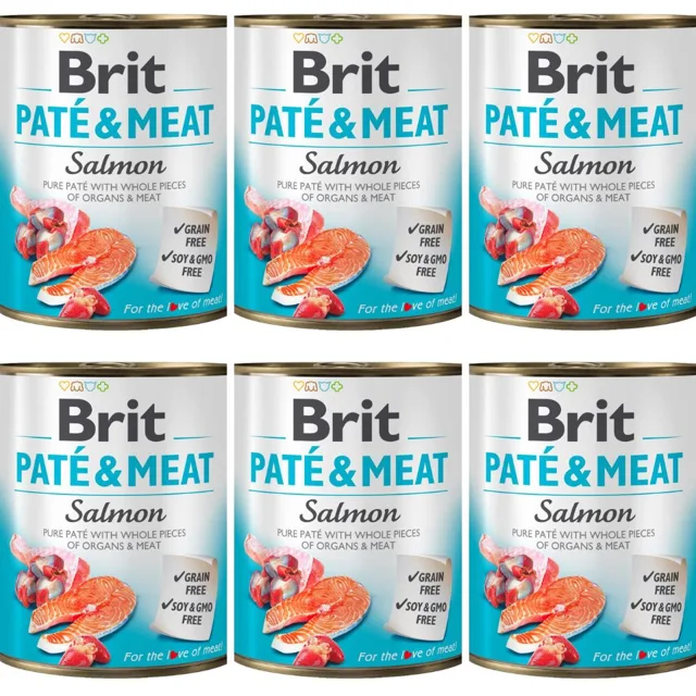BRIT Pate&amp;Meat Salmon 6x800 g paštika s lososem