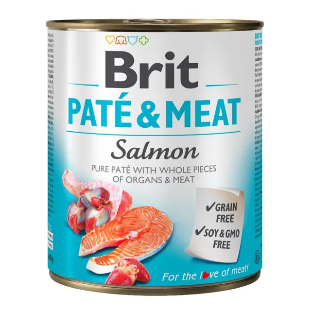 BRIT Pate&amp;Meat Salmon 800 g paštika s lososem