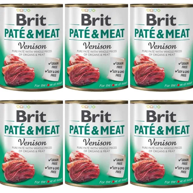 BRIT Pate&amp;Meat venison 6x800 g paštika se zvěřinou