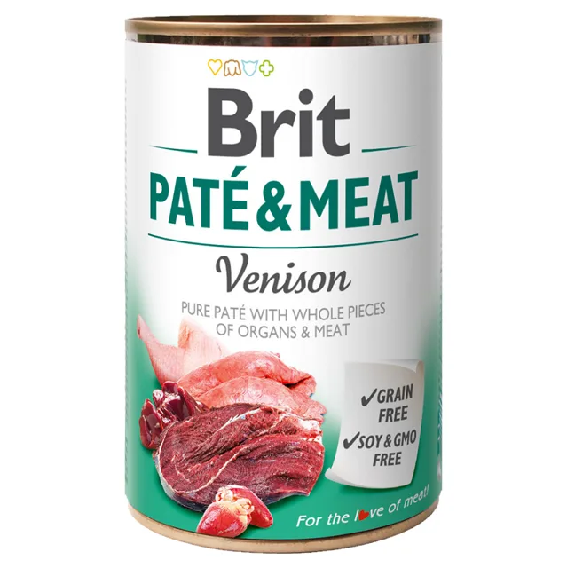 BRIT Paté & meat venison konzerva pro psy 400 g