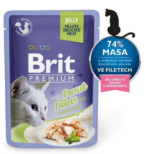 Brit Premium Adult Fillets in Jelly 85g - Pstruh