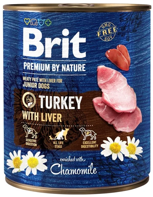 BRIT Premium by Nature 800g Krůta a játra přírodní krmivo pro štěňata