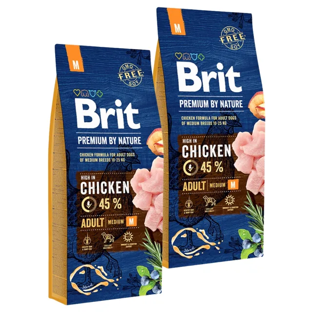 BRIT Premium By Nature Adult Medium M Chicken 2 x 15 kg