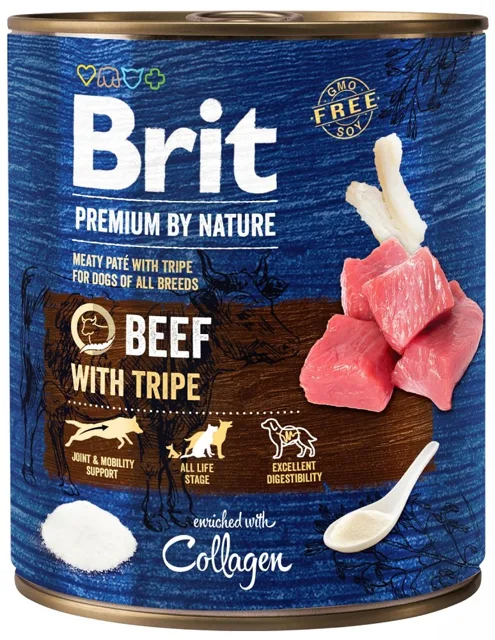 BRIT Premium By Nature Beef&amp;Tripes 800g hovězí maso a droby pro psy