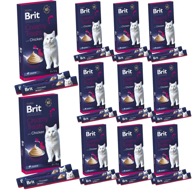 BRIT Premium by Nature Cat Creamy Packs s kuřetem 66x15g krémový pamlsek s kuřetem pro kočky