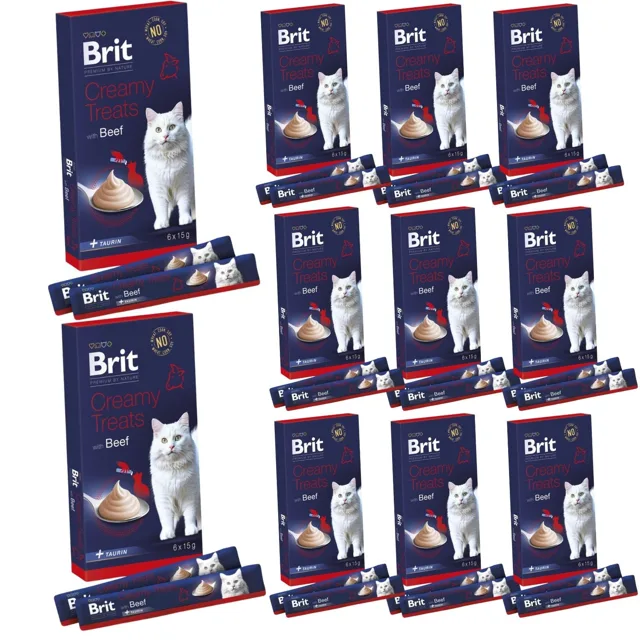 BRIT Premium by Nature Cat Creamy Pamlsky s hovězím masem 66x15 g krémový pamlsek s hovězím masem pro kočky