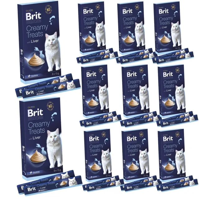 BRIT Premium by Nature Cat Creamy Pamlsky s játry 66x15 g krémový pamlsek s játry pro kočky