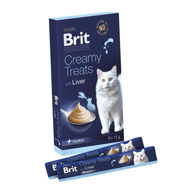 BRIT Premium by Nature Cat Creamy Treats with Liver 6x15 g krémový játrový pamlsek pro kočky