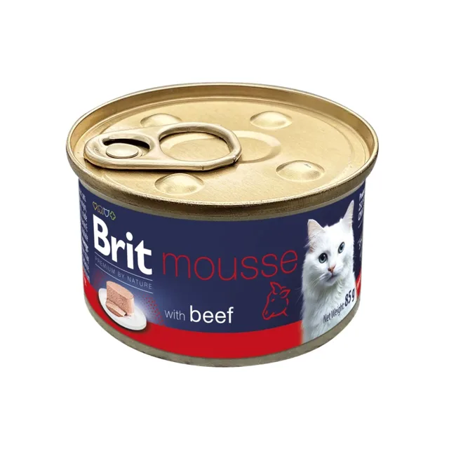 BRIT Premium by Nature Cat Mousse with Beef 85 g pěna s hovězím masem, mokré krmivo pro kočky