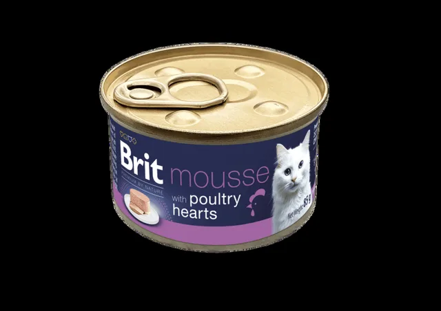 Brit Premium by Nature Cat Mousse with Poultry hearts 85 g