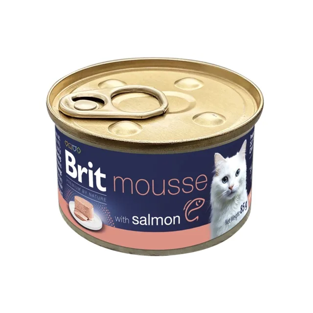 BRIT Premium by Nature Cat Mousse with Salmon 85 g pěna s lososem, mokré krmivo pro kočky