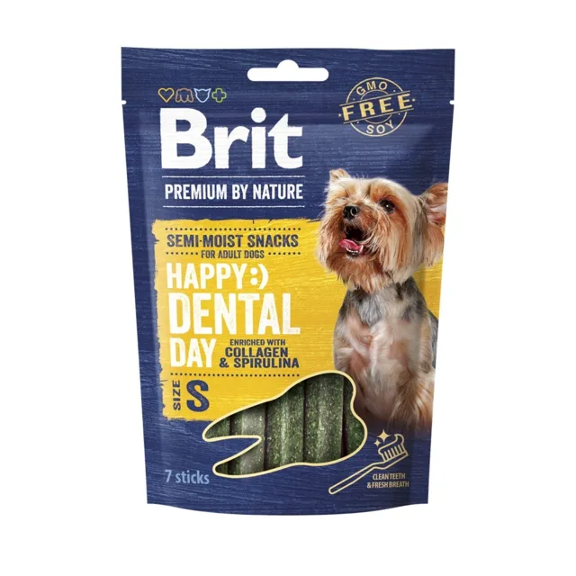 BRIT Premium by Nature Dog Dental Snack S 7 ks dentálních tyčinek s kolagenem a spirulinou pro malé psy