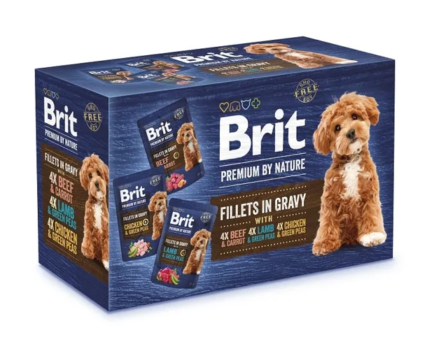 BRIT Premium by Nature Dog Fillets in Gravy Multipack 12x85g krmivo v omáčce pro dospělé psy