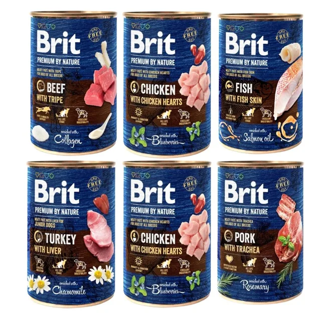 BRIT Premium by Nature Mix příchutí 6x400 g přírodní krmivo pro psy