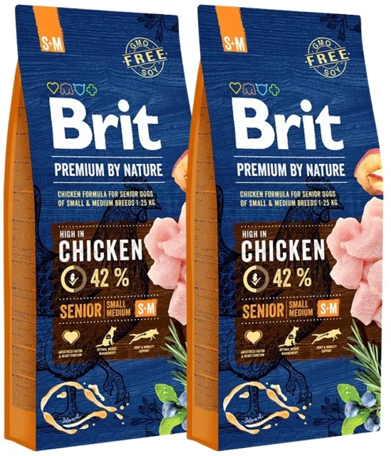 BRIT Premium By Nature Senior Small Medium S+M 2 x 15 kg