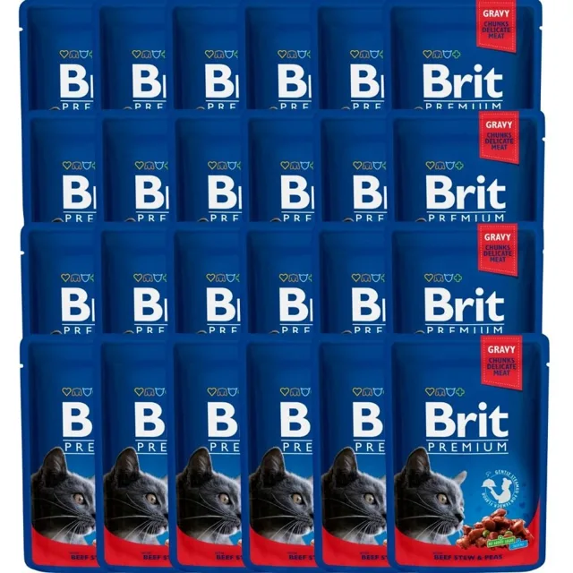 BRIT Premium Cat Adult Beef Stew&amp;Peas 24 x 100g