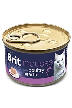 Brit Premium Cat By Nature Mousse Poultry Hearts 85g