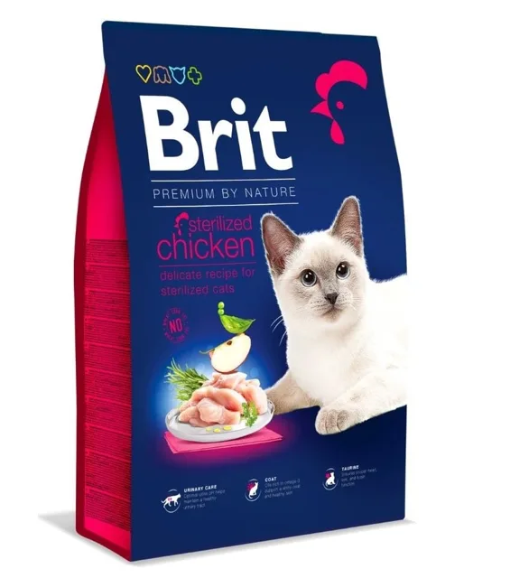 BRIT Premium Cat by Nature Sterilized Chicken 8 kg