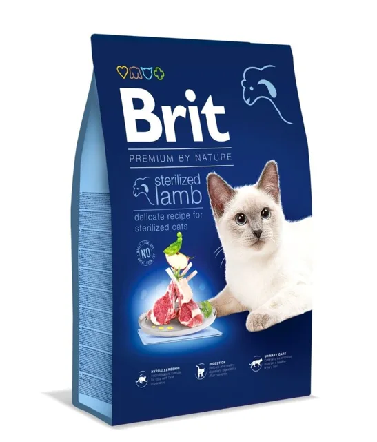 BRIT Premium Cat by Nature Sterilized Lamb 8 kg