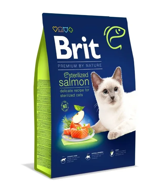 BRIT Premium Cat by Nature Sterilized Salmon 8 kg