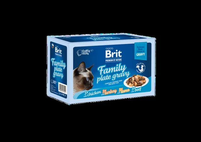 Brit Premium Cat Delicate Fillets in Gravy Family Plate (12x85 g) 1,02 kg