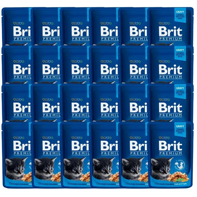 BRIT Premium Cat Pouches Chicken Chunks for Kitten 24 x 100 g