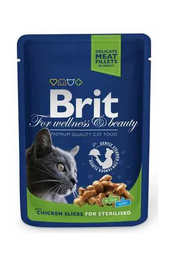 BRIT Premium Cat Pouches Chicken Slices for Sterilised 100 g