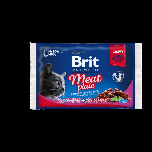 Brit Premium Cat Pouches Meat Plate (4x100 g) 400 g