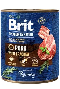 Brit Premium Dog By Nature  Konzerva Pork & Trachea 800g