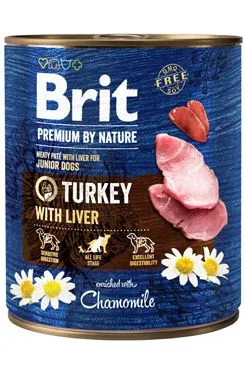 Brit Premium Dog By Nature Konzerva Turkey & Liver 800g