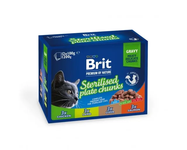 BRIT PREMIUM Pouch Sterile Plate 12x100g pro kastrované kočky