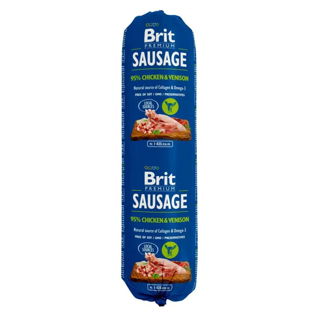 Brit Sausage 24 x 800 g – výhodné balení - hovězí a ryba