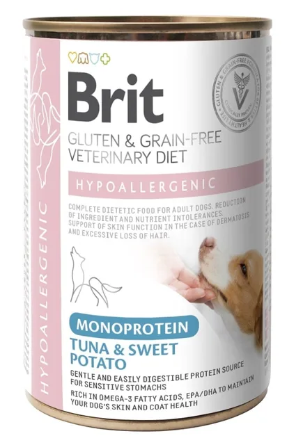 BRIT Veterinary Diet Dog Hypoallergenic Monoprotein Tuna 400g s tuňákem pro psy s alergiemi a kožními problémy