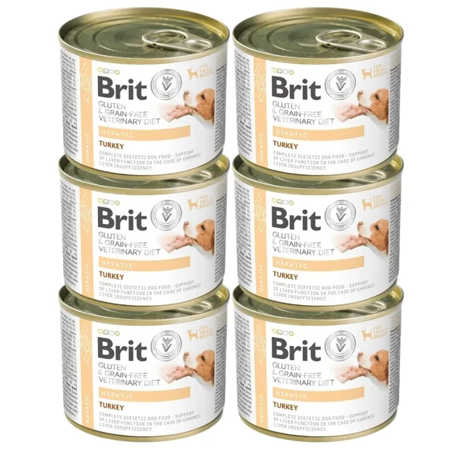BRIT Veterinary Diet Grain Free Hepatic 6x200 g krůtí s hráškem pro psy s onemocněním jater