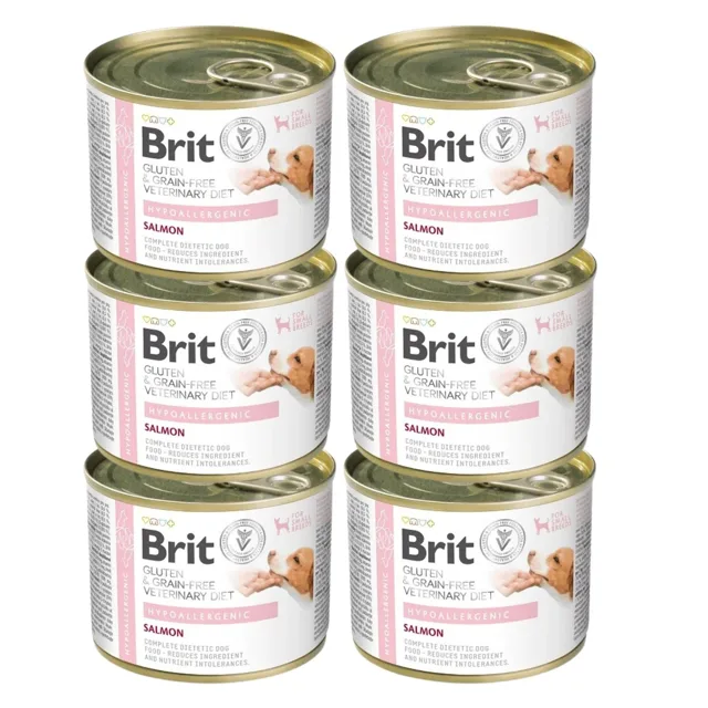 BRIT Veterinary Diet Grain Free Hypoallergenic 6x200g Losos s hráškem pro psy s potravinovou intolerancí