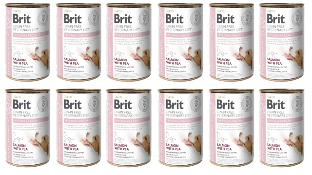 BRIT Veterinary Diet Hypoallergenic Salmon&amp;Pea 12x400 g