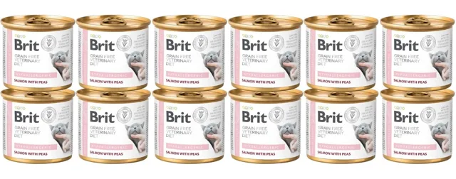 BRIT Veterinary Diet Hypoallergenic Salmon &amp; Pea pro kočky s alergiemi 12x200 g