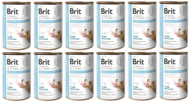 BRIT Veterinary Diet Obesity Lamb&amp;Pea 12x400 g