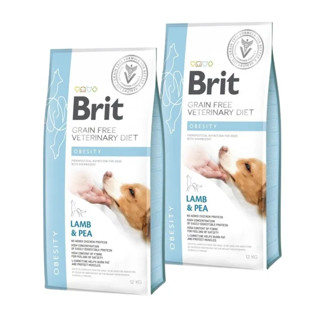 BRIT Veterinary Diets Dog Obesity 2x12 kg Veterinární krmivo pro dospělé psy s nadváhou a obezitou