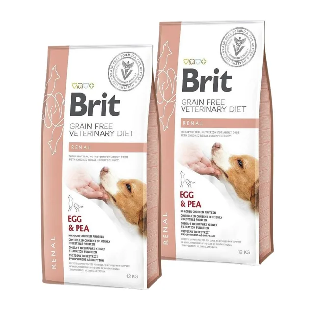 BRIT Veterinary Diets Dog Renal 2x12 kg Veterinární krmivo pro dospělé psy trpící selháním ledvin