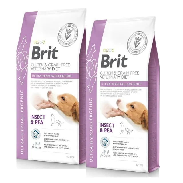 BRIT Veterinary Diets Dog Ultra-Hypoallergenic 2x12kg hypoalergenní krmivo pro psy