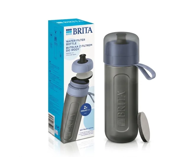 Brita Filtrační lahev na vodu Fill & Go Active 0,6 l + 2 filtry Micro Disc Modrá