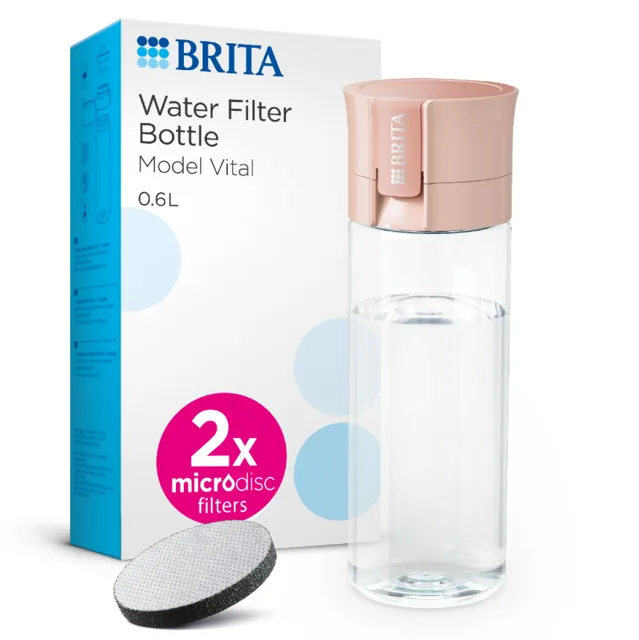 Brita Filtrační láhev na vodu Fill & Go Vital se 2 filtry Micro Disc 0,6 l Meruňková