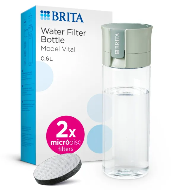 Brita Filtrační láhev na vodu Fill & Go Vital se 2 filtry Micro Disc 0,6 l Zelená