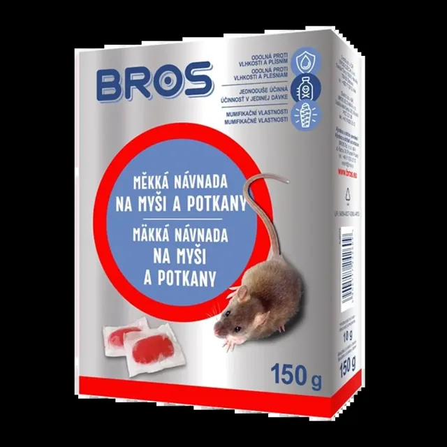 Bros Měkká návnada na myši, krysy a potkany 150 g
