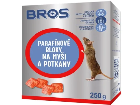 Bros parafínové bloky na myši a potkany 250 g